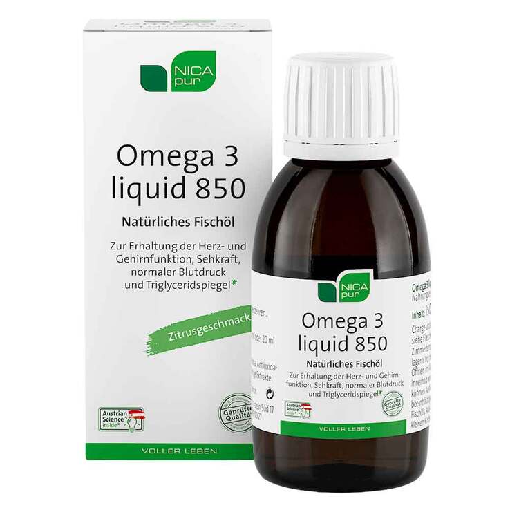 Nicapur Omega 3 liquid 850 Flüssigkeit zum Einnehmen, 150 ml