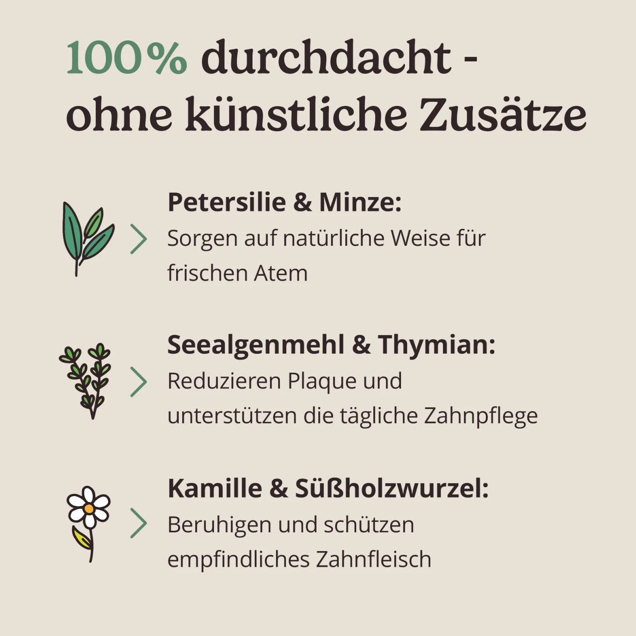 Hunderunde Futtertopping - Zahn & Maul - Frischer Atem, Natürliche Zahnpflege, Gesunde Kräuter, vegan 250g