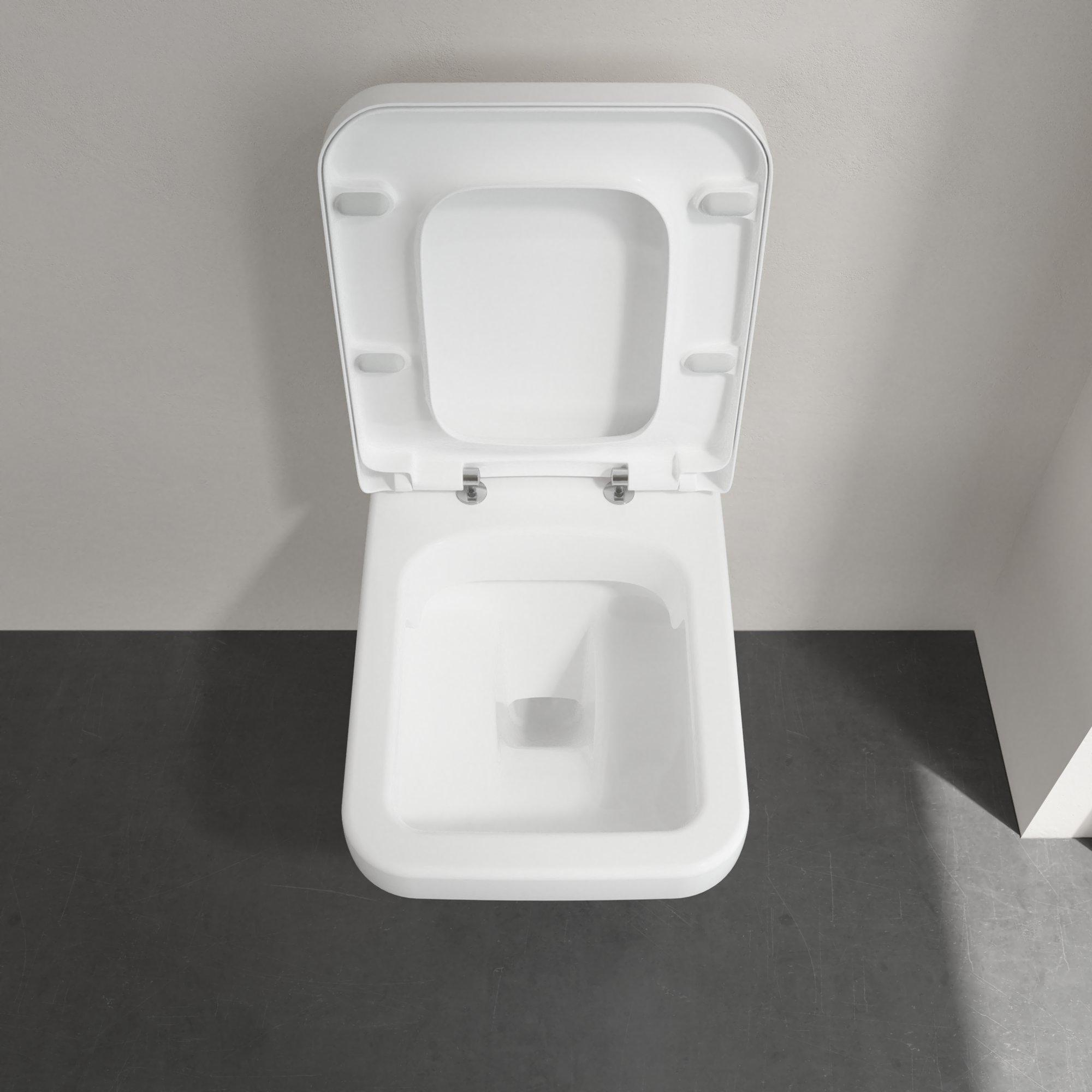 Villeroy & Boch Architectura toiletzitting rechthoekig met softclose sluiting en quick release wit glans