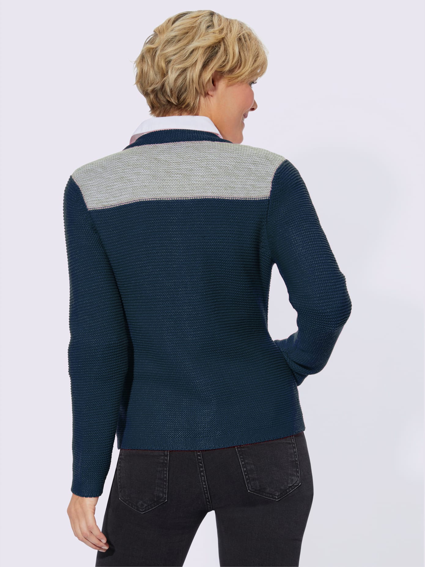 Veste en tricot aspect mailles à l'envers