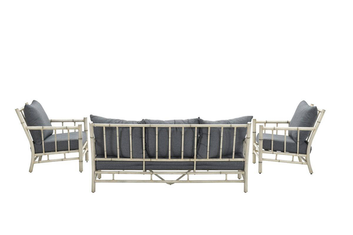Garden Impressions Garden Impressions Lombok loungeset 4-delig - alu bamboo/  grijs