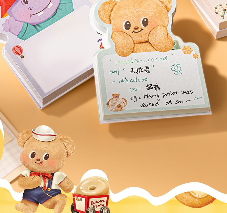 Butterbear - Butterbear Memoblok (80 pagina's) / Set
