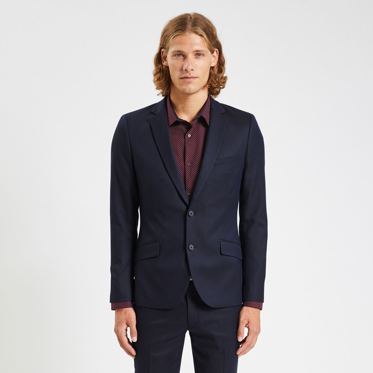 Veste de costume slim Bleu foncé