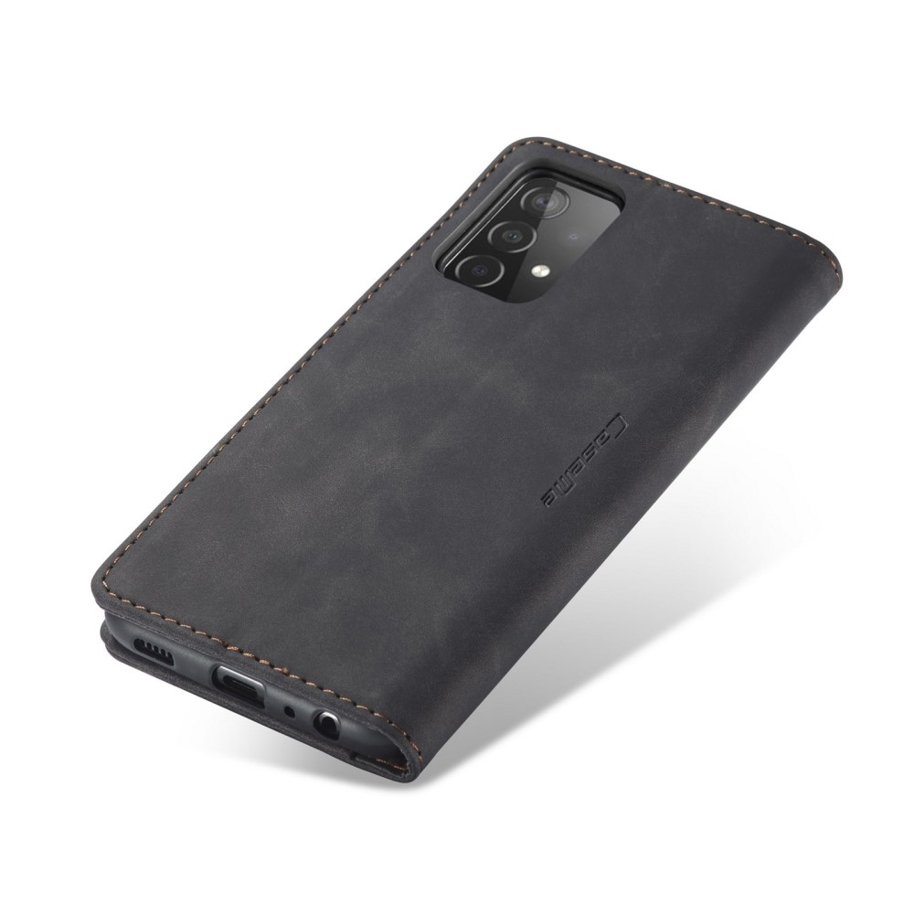 Samsung Galaxy A52s 5G / A52 (5G) Leder Tasche Flip Wallet Etui mit Kartenfächern - Schwarz