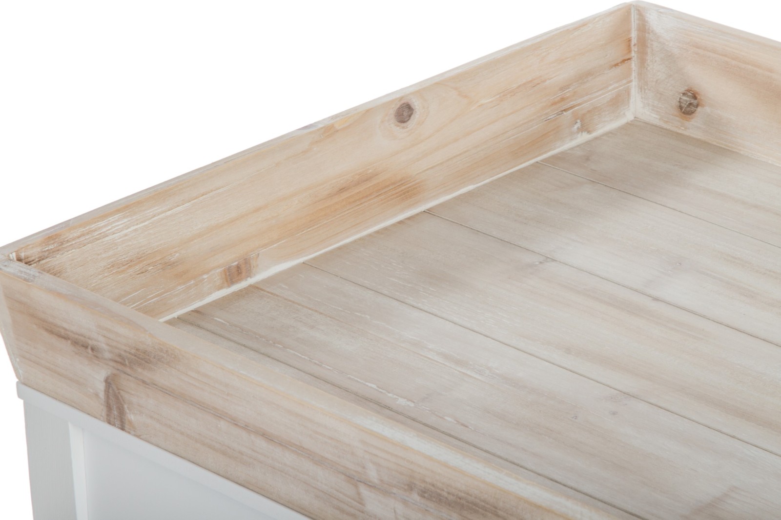 Beistelltisch - weiß - abnehmbares Tablett - 100 cm breit