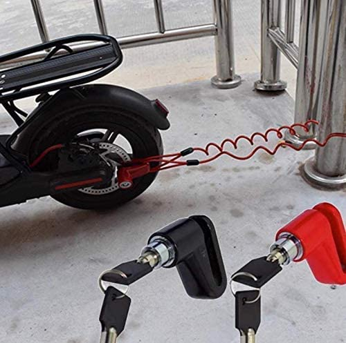 Fahrradschloss Velo Anti-Diebstahl Motorrad Scheibenbremsen Sicherung   2 Schlüssel - Schwarz / Rot