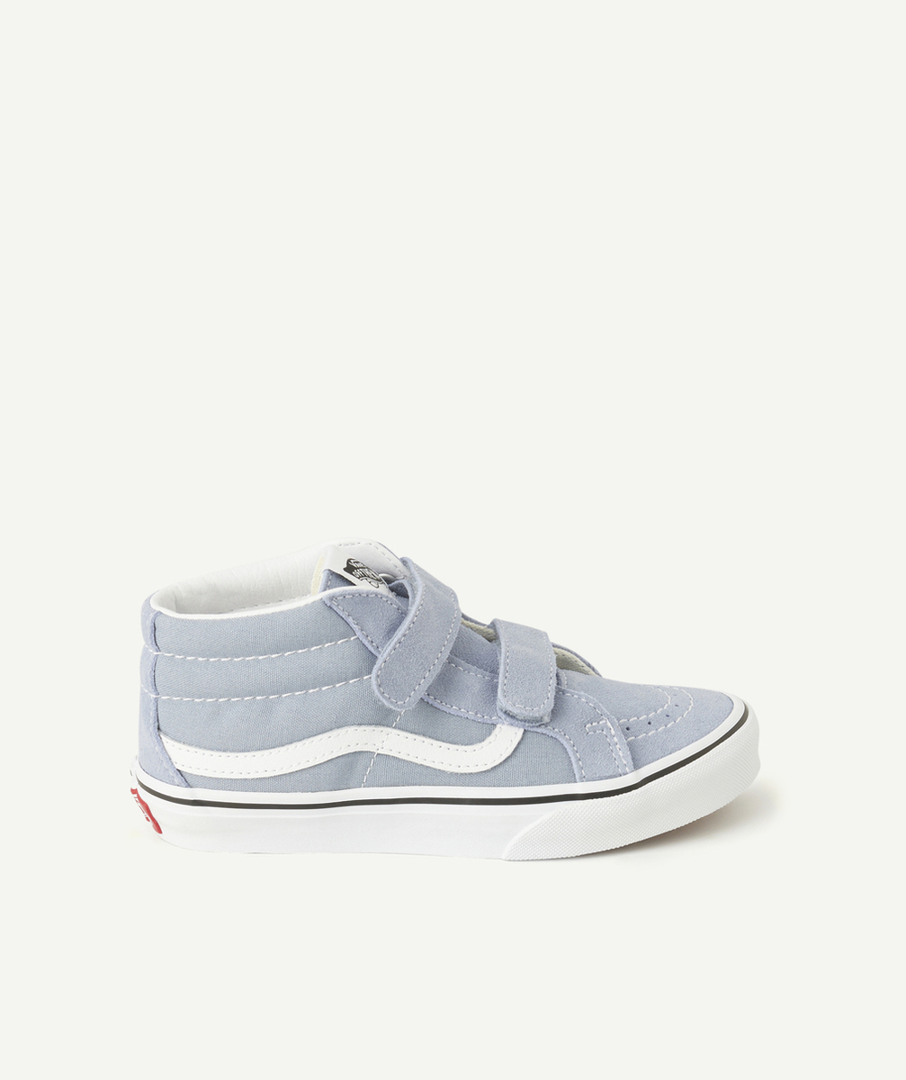 VANSbaskets montantes à scratchs enfant ski8-mid bleu ciel