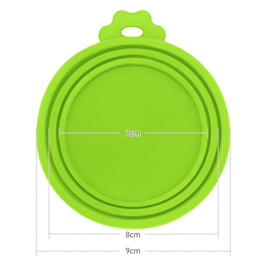 (2-tlg. Set) Ø9cm Silikon Haustier Futter Dosen Deckel Frischhalte Abdeckung inkl. Portionierer Löffel für Hunde / Katzen Nassfutter - Blau