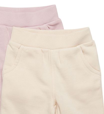 Minymo Jogginghosen - 2er-Pack - Violet Ice/Elfenbein