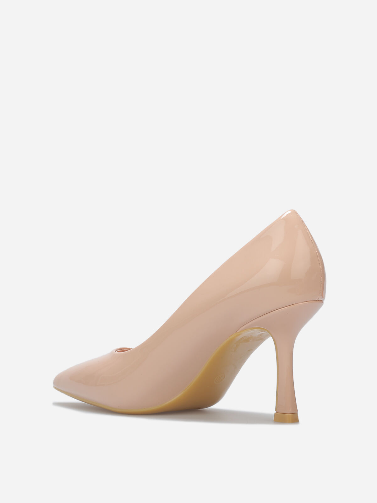 Escarpins pointus à talon bobine- Beige
