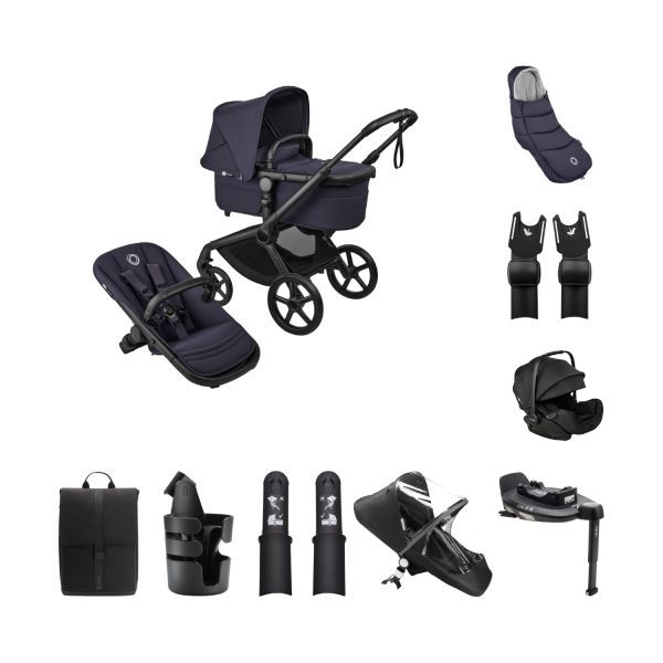 Bugaboo Fox 5 Renew Kinderwagen 4‑in‑1 – Newborn Bundel – Black / Deep Indigo
