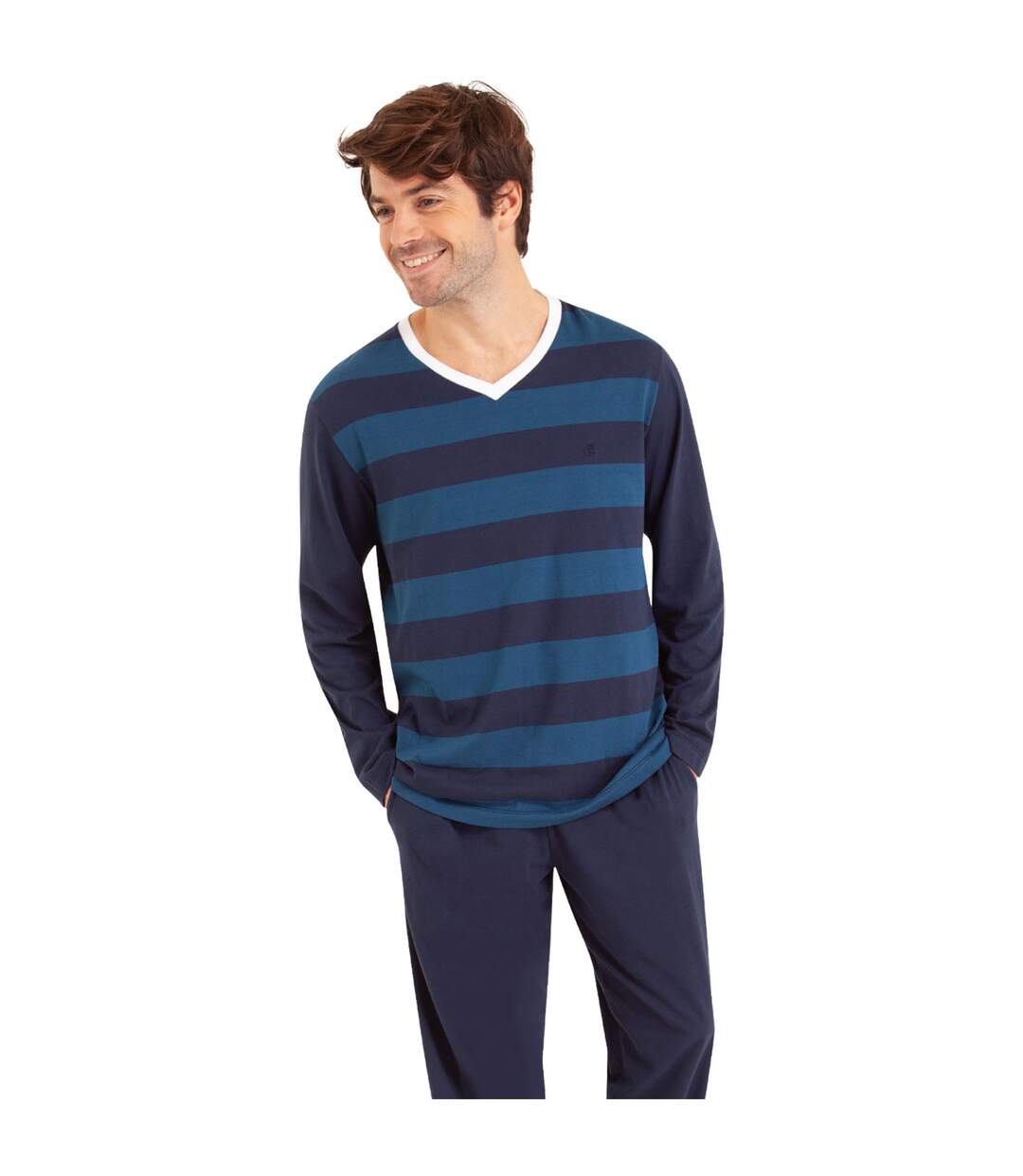 Pyjama long col V homme Fait en France