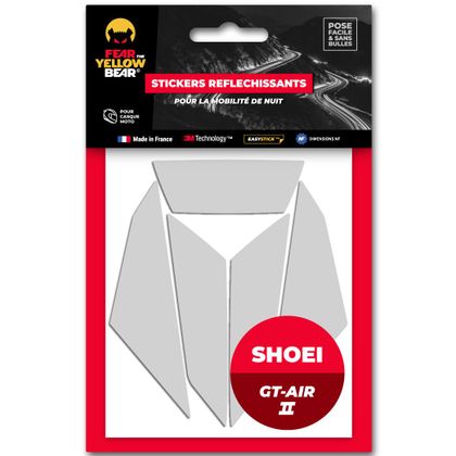 Stickers Réfléchissants Fear The Yellow Bear REPLICA SHOEI GT AIR 2 - Blanc