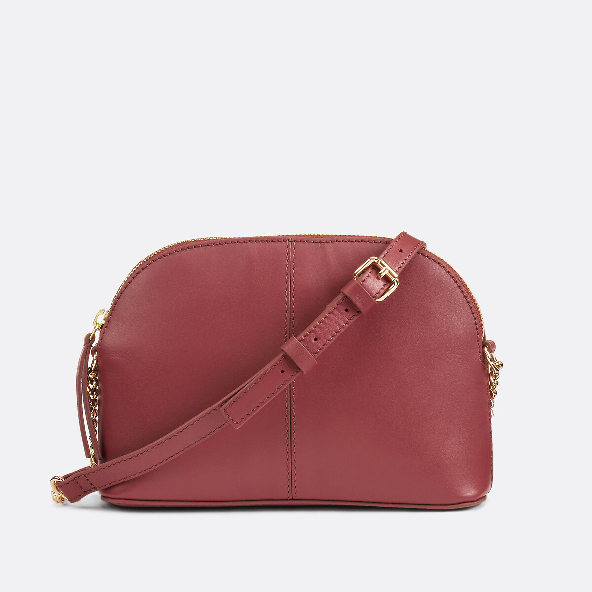 LA REDOUTE COLLECTIONS<br>Halve-maanvormige tas van glad leer