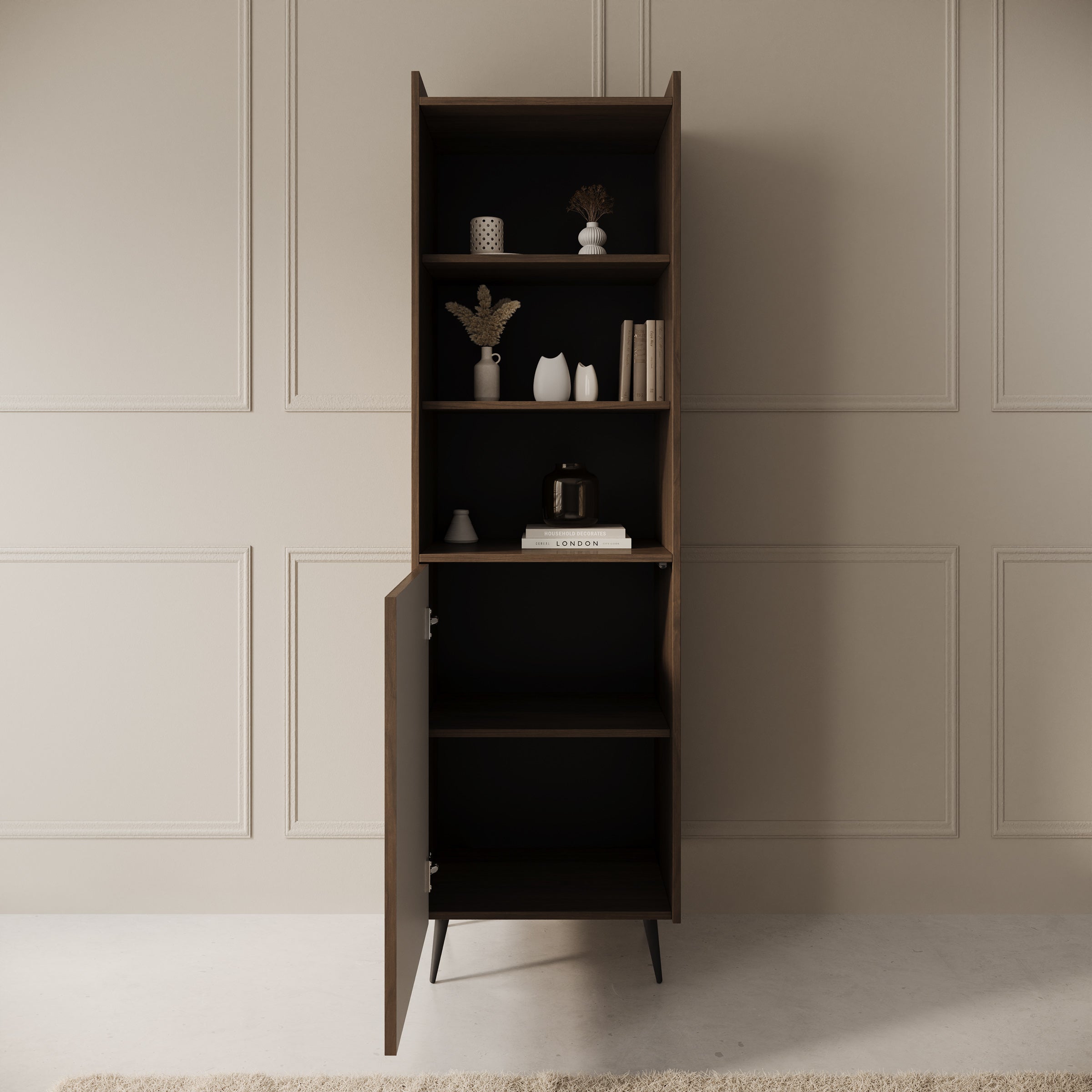 Asty - Boekenkast - Donker eiken - 52x41x180 cm