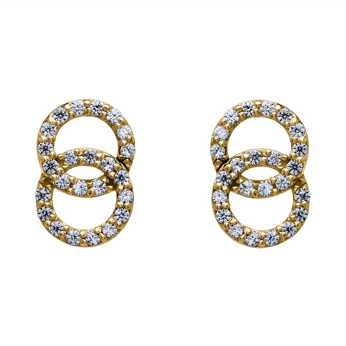 Boucles d'oreilles Brillaxis cercles entrelacés oroxydes