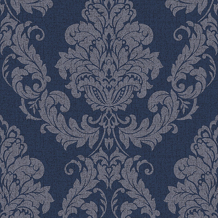 Papier peint vinyle sur intissé GoodHome Ornata bleu