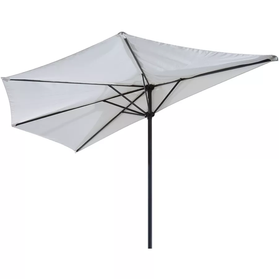 Outsunny Sonnenschirm mit Handkurbel cremeweiß