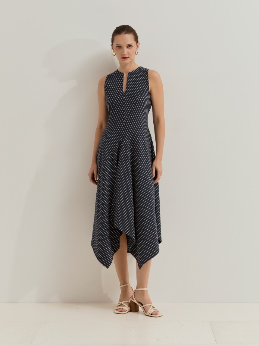 Vestido midi em algodão