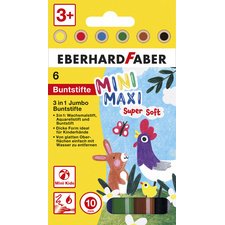 Crayon de couleur 3 en 1 Jumbo MINI MAXI