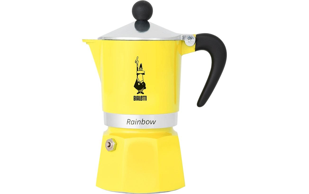 Espressokocher Rainbow für 3 Tassen, GelbItalienische Espressokanne – ein Design-Klassiker