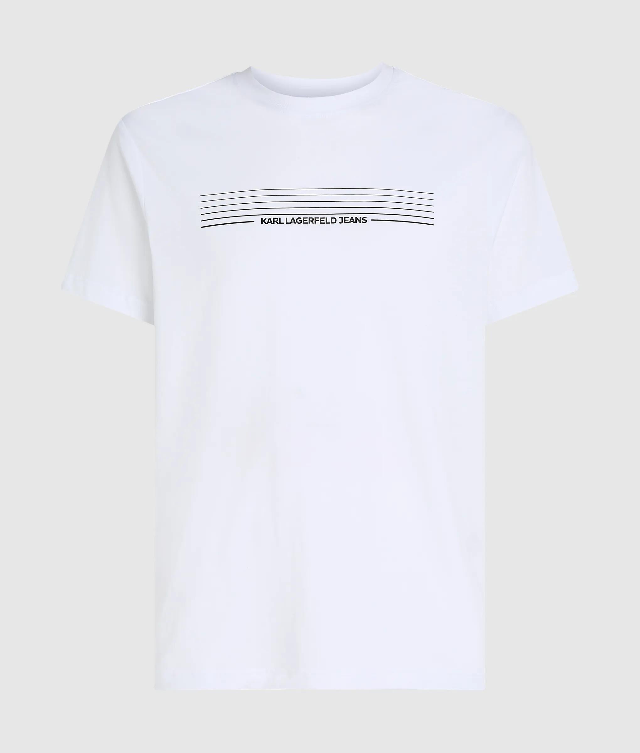 Slank T-shirt met gestreept logo