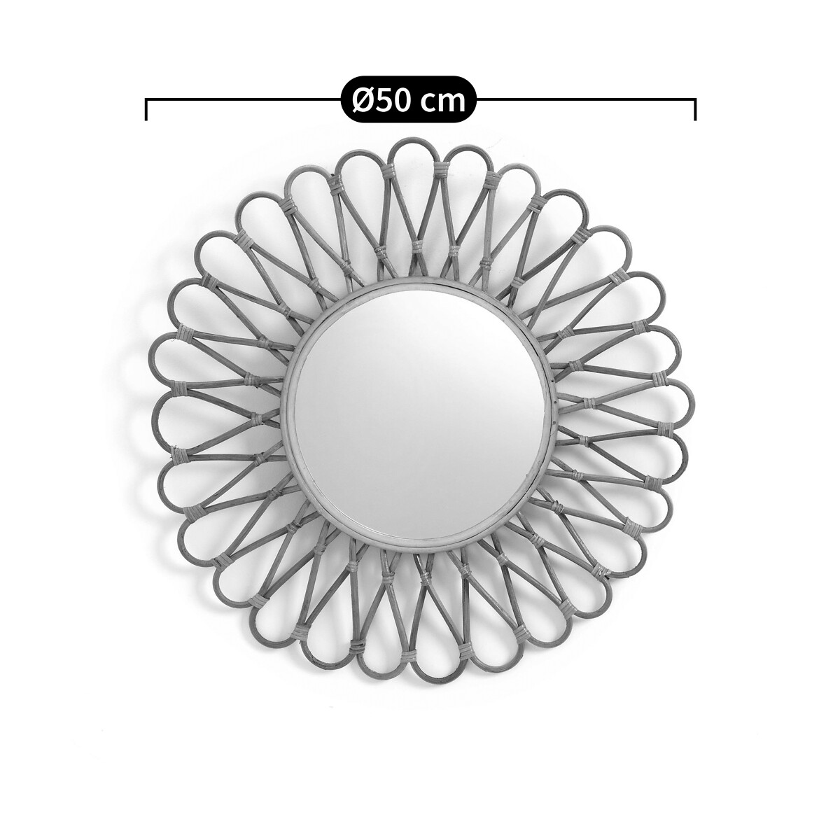 LA REDOUTE INTERIEURS<br>Espelho em rattan e bambu, modelo sol Ø50 cm, Nogu