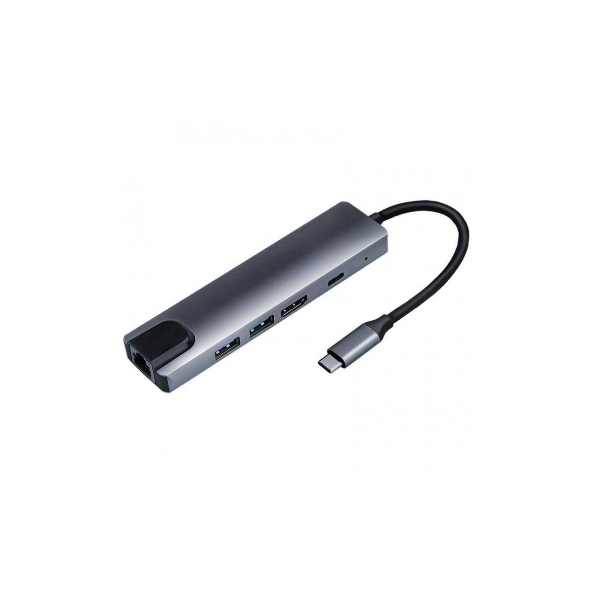 USB-C Hub 5 porter, grå