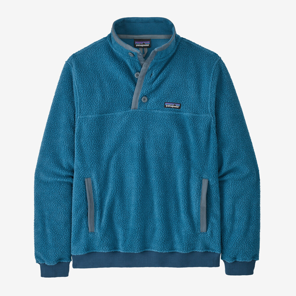 Herren-Fleecepullover mit Lammfellfutter und Knöpfen