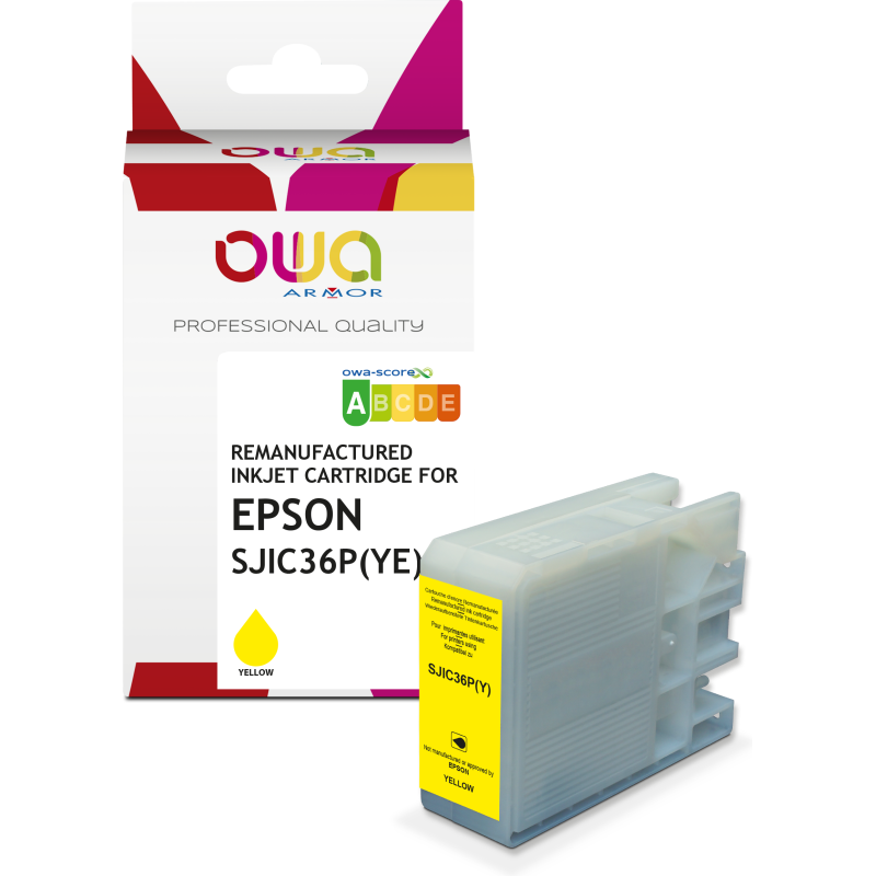 Cartouche d'encre remanufacturée OWA - standard - Jaune - pour EPSON C13T44C440