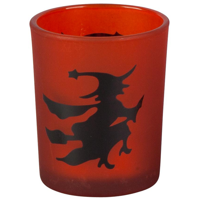 Teelichtglas - Halloween - ca. 5,5 x 6,7 cm - 1 Stück
