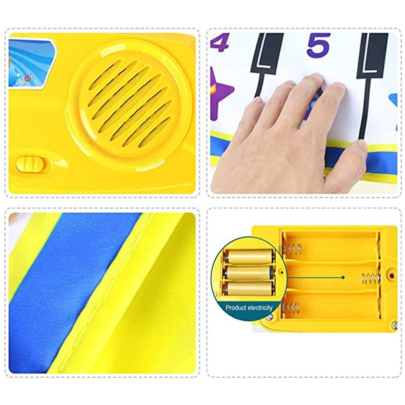 (985x355mm) Kinder Musik Matte Piano Boden Spielzeug Teppich (Batteriebetrieben) - Bunt