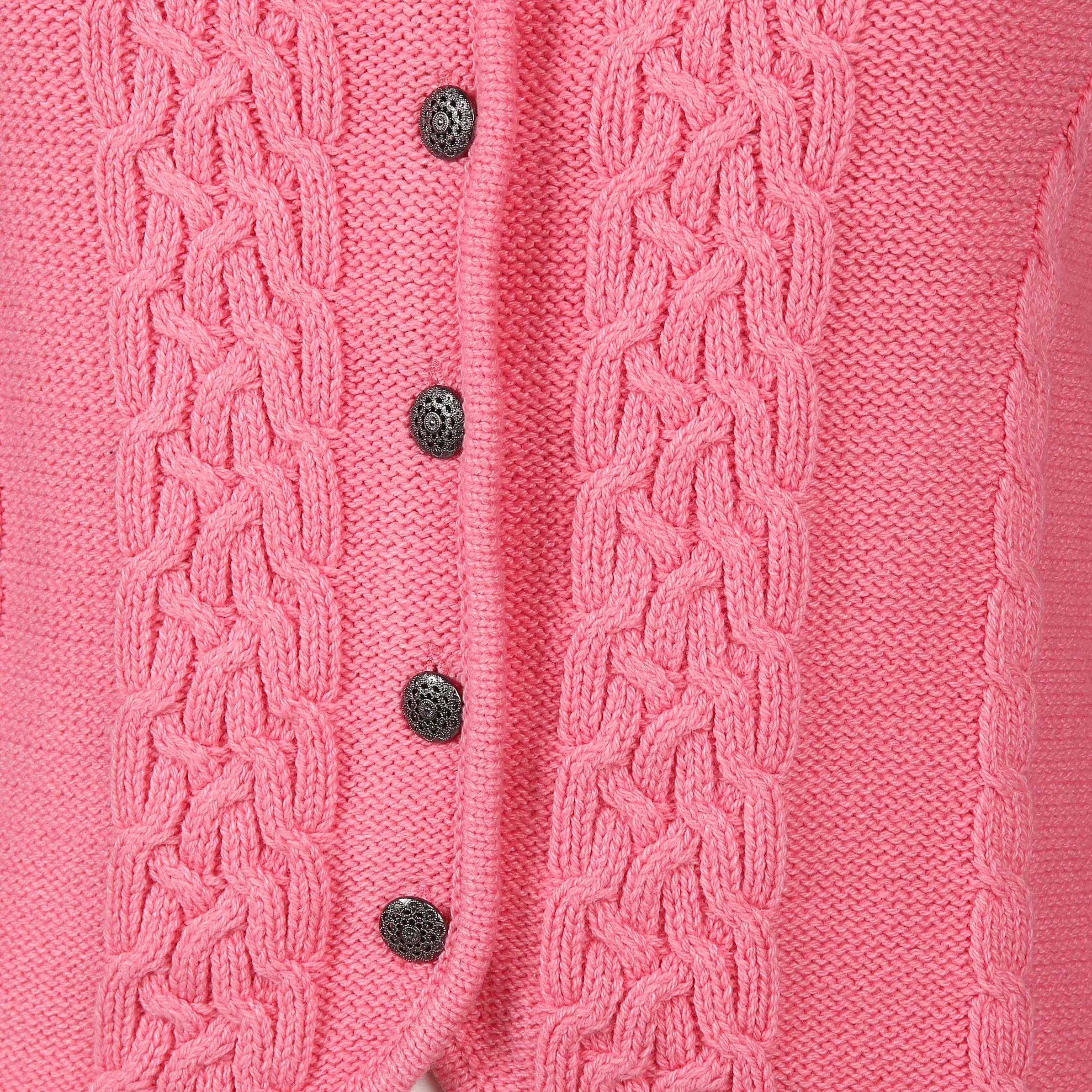Damen Trachten Strickcardigan mit Zopfmuster