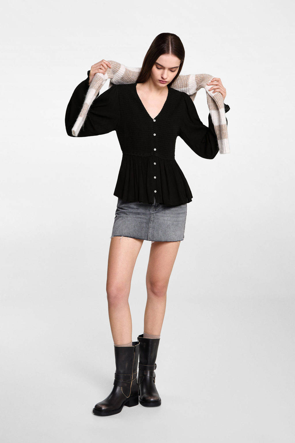 MANGO TEEN blouse zwart