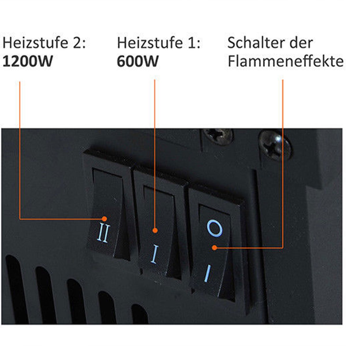 HOMCOM Elektrische Haard, Model 5, Veiligheidsglas, L34 x B17 x H25 cm, Kunststof, Zwart
