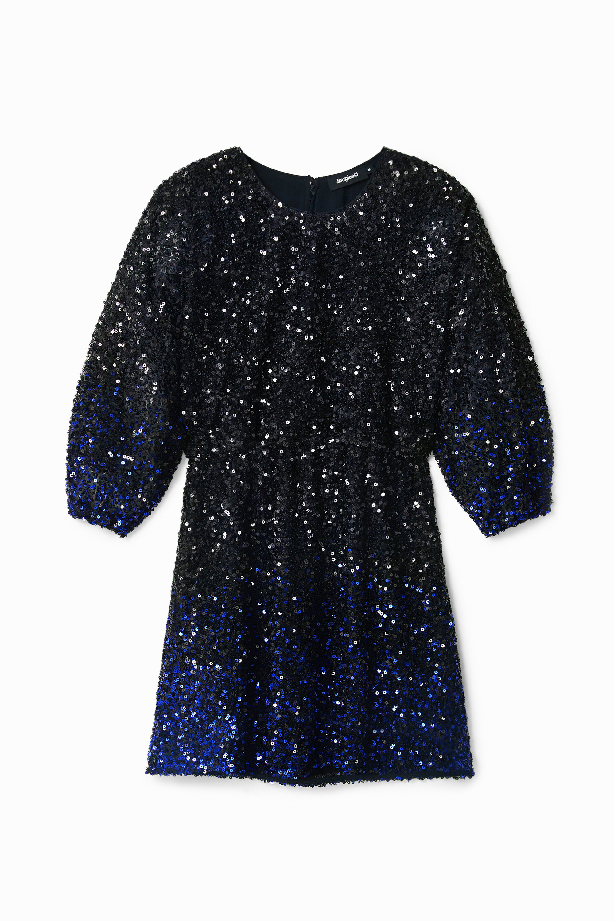 Vestido curto com lantejoulas