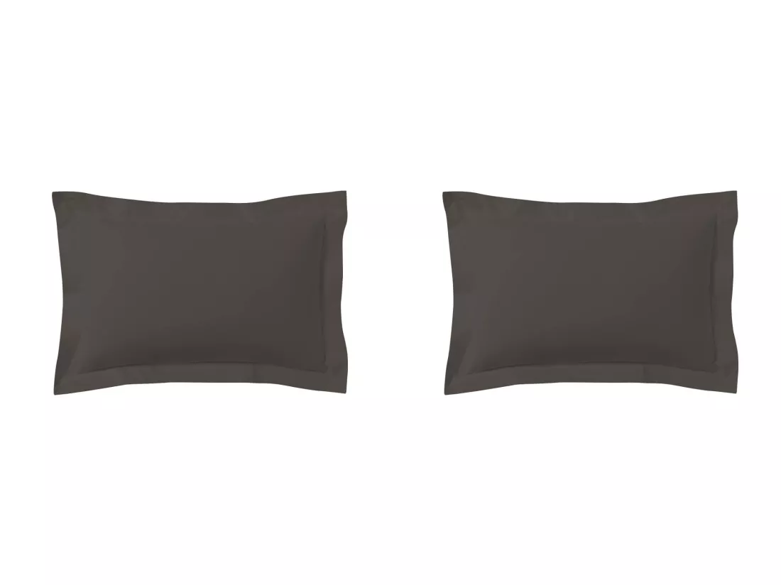 Lot de 2 taies d'oreillers zinc 100% coton 50x70 cm
