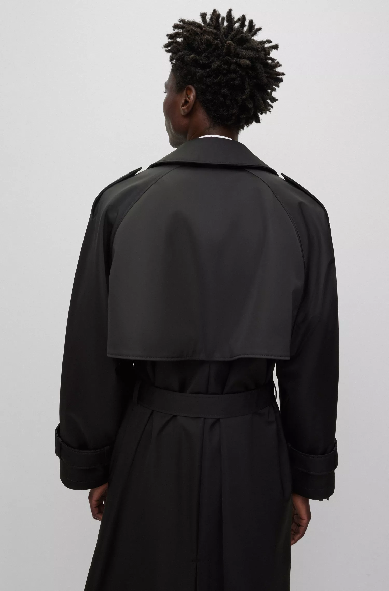 Trench coat BOSS Black-THE CHANGE com cinto removível
