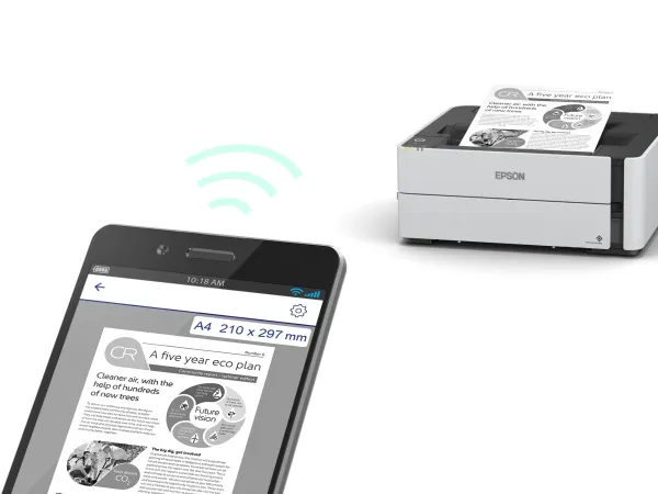 Epson EcoTank ET-M1180 - Printer - S/H - Duplex - blækprinter - kan genopfyldes - A4/Legal - 1200 x 2400 dpi - op til 20 spm - kapacitet: 250 ark - USB 2.0, LAN, Wi-Fi
