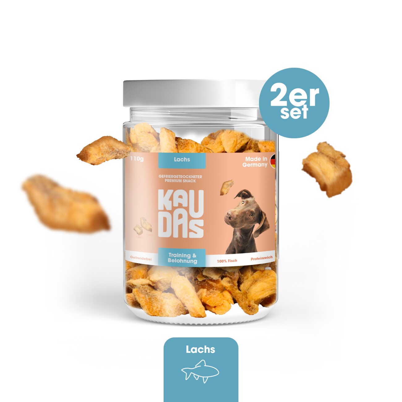 KAUDAS LachsPur Natursnack 2x110 g