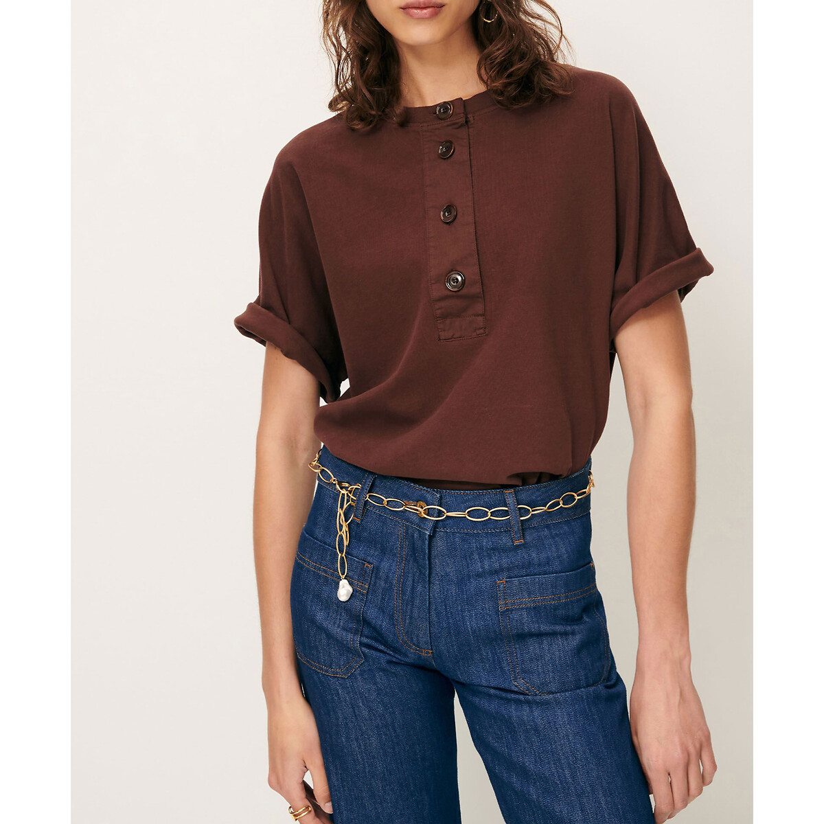 SESSUN<br>Camiseta de manga curta com fechamento por botões, RODNEY