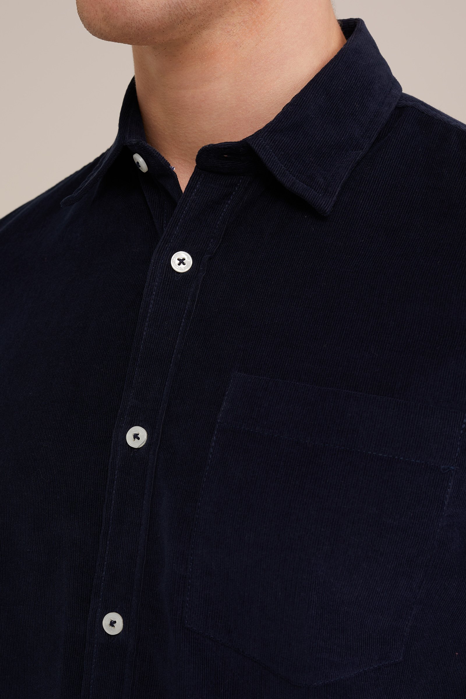 corduroy overhemd WE Fashion Donkerblauw