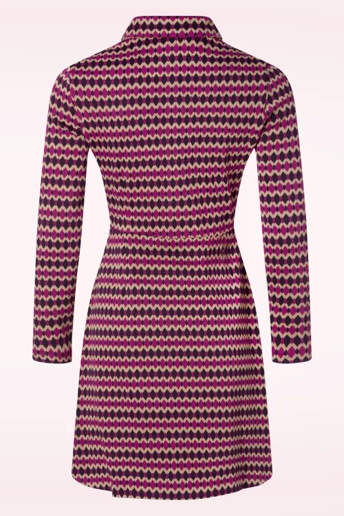 Surkana Luna gebreide jacquard jurk in paars