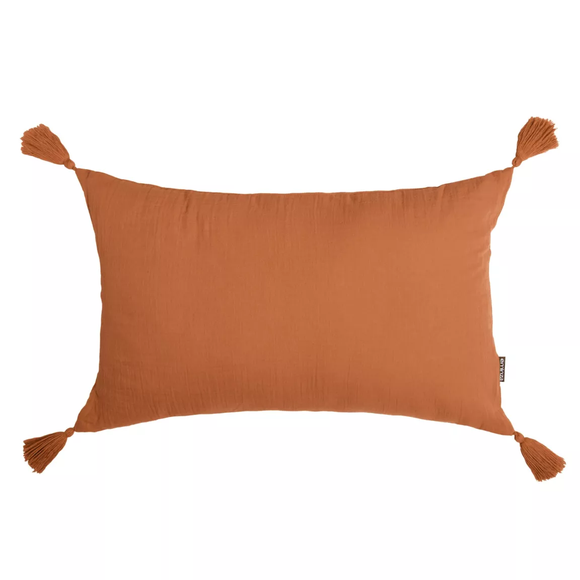 Coussin rectangulaire gaze de coton (40 x 60 cm) Gaïa Abricot