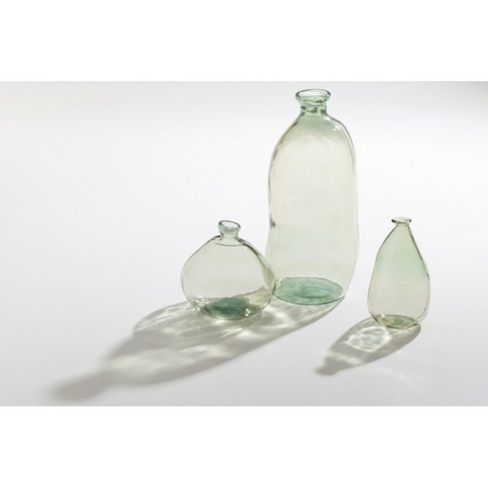 Vase dame jeanne haut en verre vert 33x33x73 cm