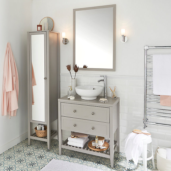 Plan de toilette GoodHome Perma taupe 80 cm