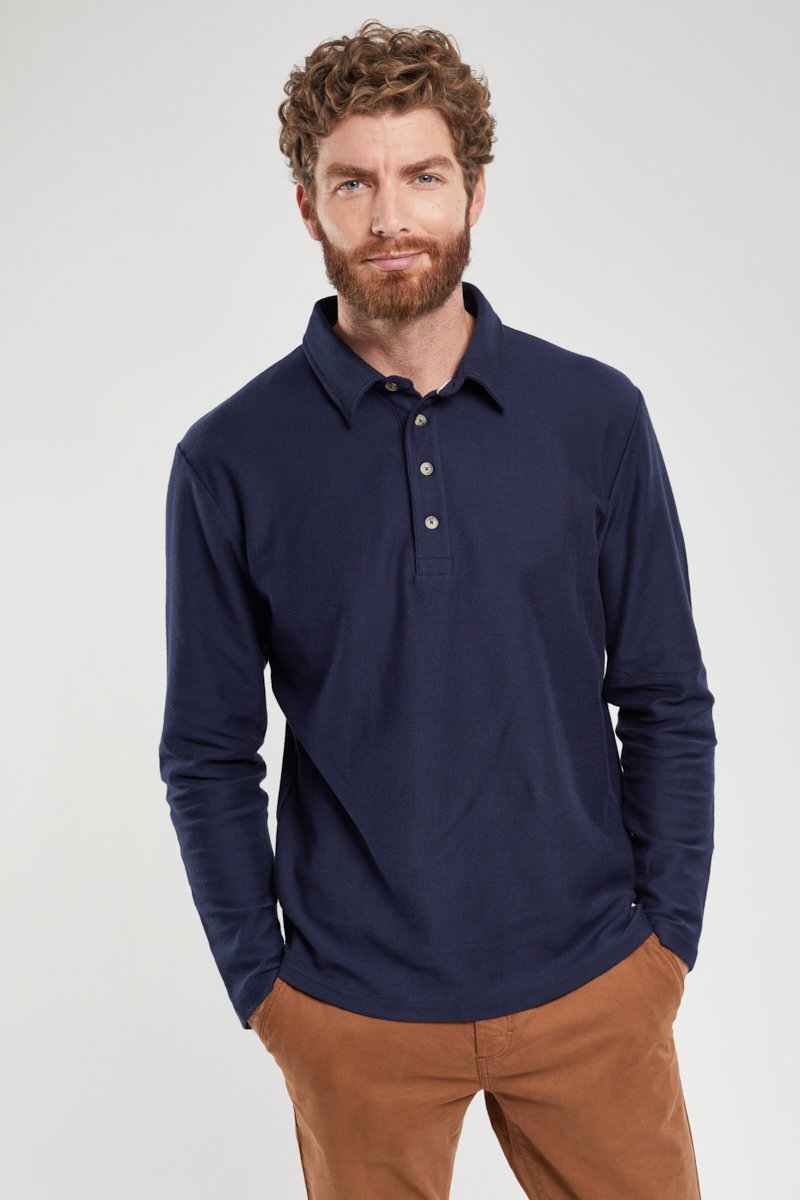 Polo manches longues - coton léger