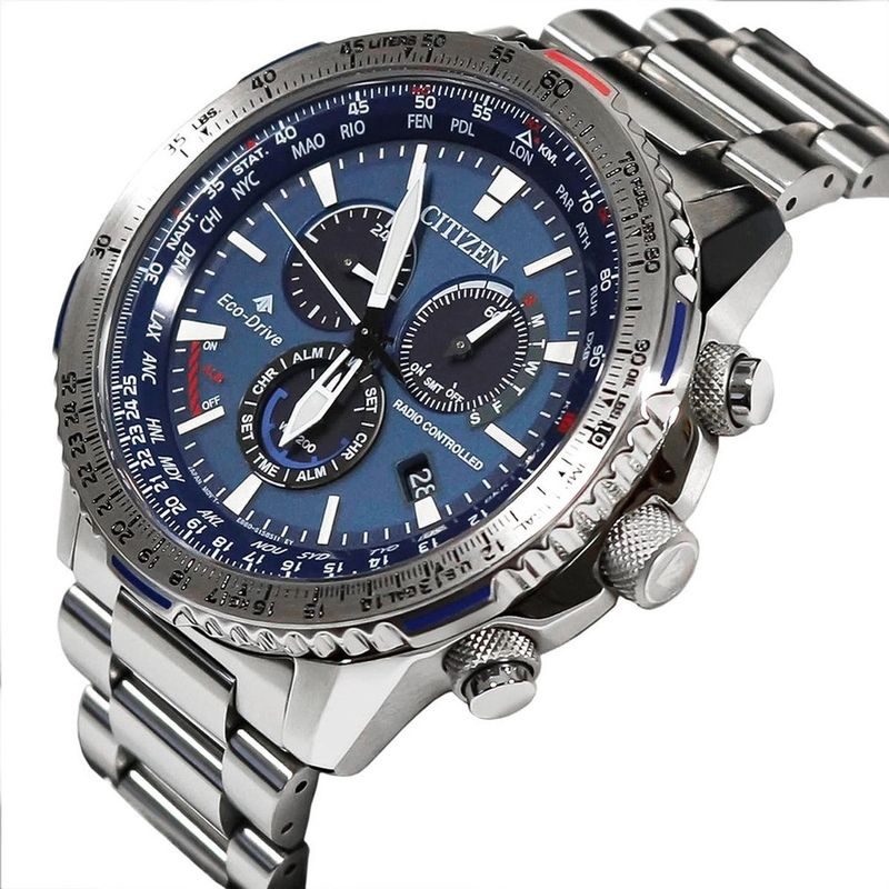 Citizen - Chronograaf Horloge - Zilverblauw - Roestvrij Staal - Eco-Drive