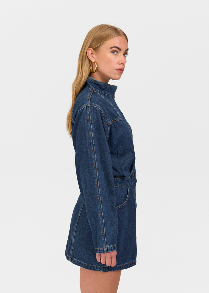 Iconic denim dress indigo blauw