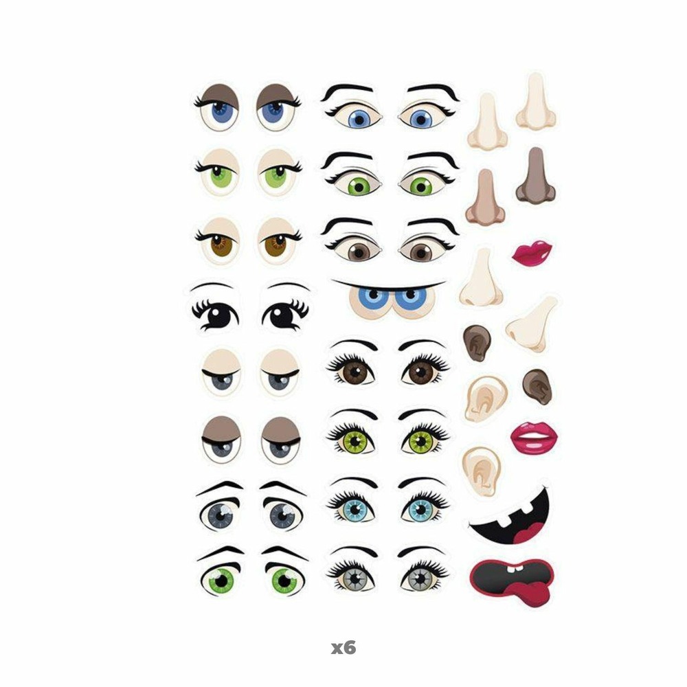 744 gommettes adhésives - yeux et visage
